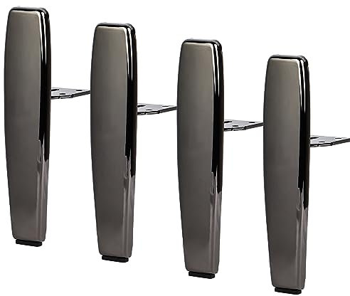 TCHOSUZ 6 inch / 15 cm Metal Furniture Legs, set of 4 Heavy Duty Tapered Modern Furniture Replacements Feet with Screws for DIY Cabinet Couch Sofa Cupboard Nightstand Bench TV Stand Gun-black