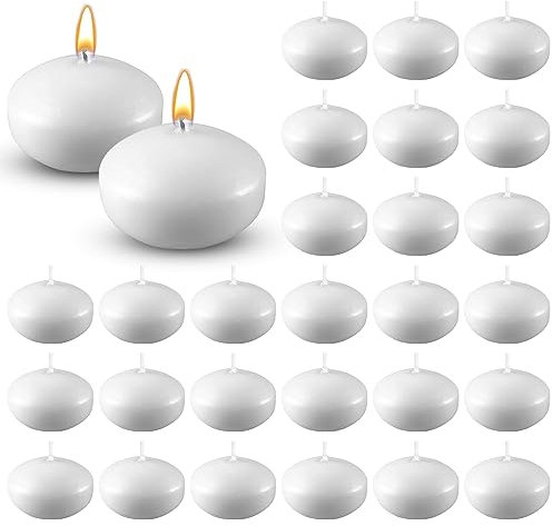 45 velas flotantes de cera para centros de mesa, velas flotantes cálidas para bodas, piscinas, spa, baño