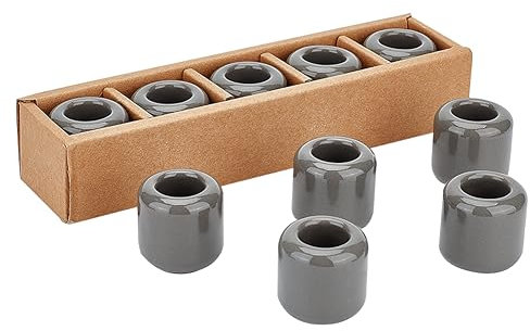 AHANDMAKER 10 Stück Keramik-Kerzenhalter, Grau, Mini-Keramik-Glockenspiel, Ritual-Zauber-Kerzenhalter Für Kerzenhalter, Rituale, Mahnwache, Altar, Wicca-Zubehör Und Mehr,Durchmesser 0,7 Zoll (17,5 mm)