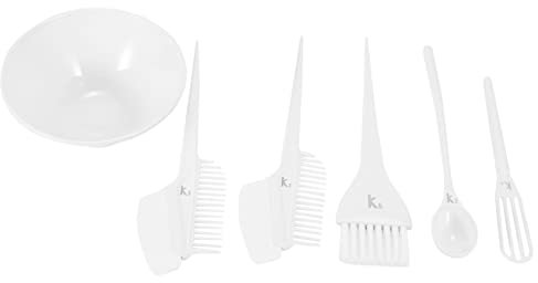 Griwiuiowe 6 StüCke Salon HaarfäRbe Mittel FäRben Kit Pinsel Kamm SchüSsel Haar TöNung RüHr SchüSsel DIY HaarfäRbe Mittel Set