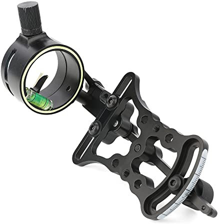 Bogenvisier Aluminiumlegierung Verstellbares Visier für Compound-Bogen Selbstnivellierung Schießen Targeting (Schwarz)