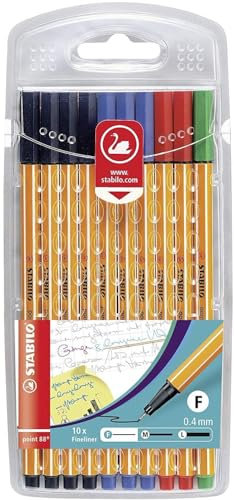 Fineliner stabilo point 88/10 office f ass 10st | Etui a 10 stuk | 10 stuks
