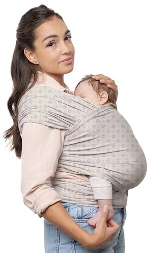 Boba Baby Tragetuch Neugeborene - Elastisches Babytragetuch und Stilltuch für Unterwegs - Einfach zu binden - Babytrage Neugeborene ab Geburt bis 16kg (Serenity Anvi)