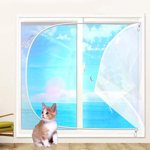 Katzenschutz-Fenstergitter mit Reißverschluss, Balkon, Schlafzimmer, Küche, Fenster, Fliegengitter, Anti-Moskito-Fliegengitter, abnehmbares Fenstergitter
