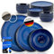 Glavory Eclipse – Steingut Geschirr Set 6 Personen – 18-teilig – Service & Geschirrsets in Blau – Tafelservice mit Geschenkverpackung