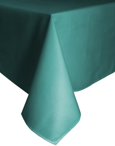 Olivia Rocco Waterproof Table Cloths Wipe Clean Tablecloth Rectangular Picnic Mat Stain Resistant Wipeable Tablecloths Polyester Washable Table Cover for Kitchen Dining Outdoor, 145x200cm, Teal