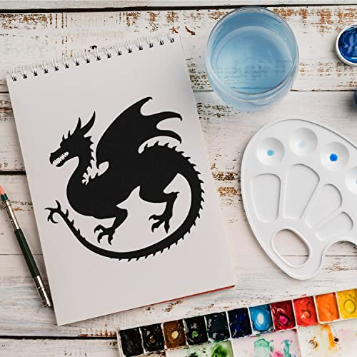 Schablone Drache Fabelwesen v1 Design Stencil DIY Airbrush Muster Wandgestaltung Sprühschablone 33 x 33 cm