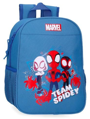Marvel Joumma Team Spidey Vorschulrucksack, Blau, 21 x 28 x 10 cm, Polyester, 6,44 l, blau, Talla única, Kindergarten-Rucksack