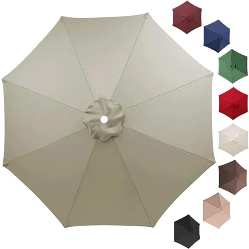 SDNAM Housse de Rechange pour Parasol de Jardin, Parasol de Rechange pour Table de Marché 6/8 Baleines, Toile de Rechange pour Parasol D'extérieur Imperméable, pour Pelouse, Terrasse(Q11,270cm/6ft)
