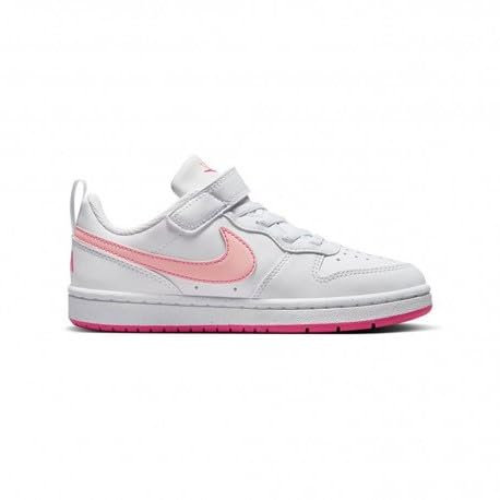 Nike Scarpe Bambina Court Borough Low RECRAFT (PS), Bianche, Sneakers Basse (Bianco/Rosa, Sistema Taglie Calzature EU, Bambino Piccolo (2-5 Anni), Numero, Media, 29.5)