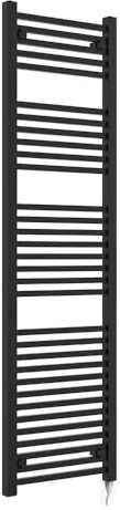 Crown Black Designer Ladder Towel Rail Radiators Electric Single Heat Heater Vertical - 500 x 1800mm
