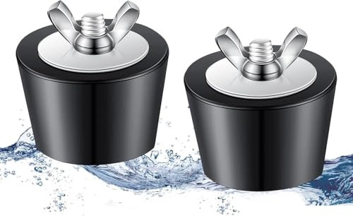 AsyinXson Lot de 2 bouchons d'hiver en caoutchouc de 38 à 51 mm avec boulons en acier inoxydable pour piscine Intex