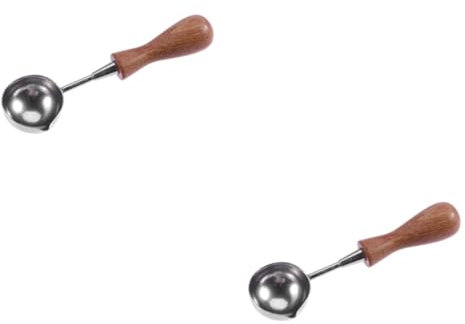 SEWACC 2pcs Seal Wax Supplies Wax Spoon Sealing Wax Melting Spoon Retro Sealing Stamp Kit Sealing Wax Tools Retro Wax Seal Warmer Wax Seal Kit Wax Seal Stamp Arts Crafts Seal Spoon Wooden
