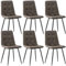 ANVOFONG Esszimmerstühle 6er Set,küchenstühle mit Metallfuß,für Stühle Esszimmer, Wohnzimmer, Küche, Schlafzimmer und Empfangsraum-Dunkelbraun