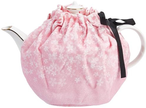 CREATCABIN Tea Cozy Vintage Teapot Cover Warm Keep Scalding Prevent Dust Cover Kitchen Dining Room Decorative Thick Adjustable Suitable for Small Medium Large Teapots Coffee Pot 6.1x6.9 Inch Pink