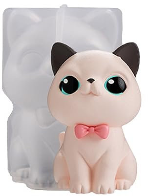 Moule en silicone unique en forme de bougie 3D en forme de chat et de chien