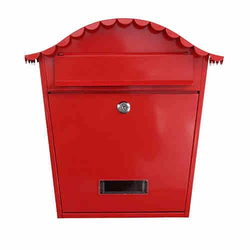 YCXJB Boite aux Lettres Murale pour Maison avec Serrure à Clé, Grande Capacité, Boîte aux Lettres en Acier Galvanisé, Boite aux Lettres Colis pour Extérieur(Red)