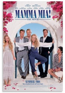 AEARSDP Filmposter Mamma Mia!, klassisch, alte Filmkomödie, Atmosphäre, Horror, Kunst, Poster, Dekoration, 30 x 45 cm, ungerahmter Stil