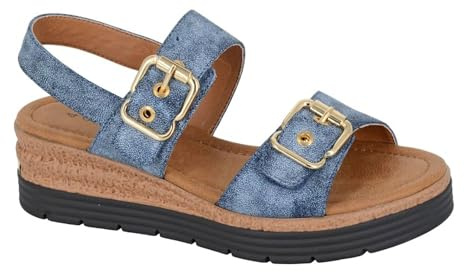 Cipriata L631C-6 Ladies Sandal Blue Metallic size 6