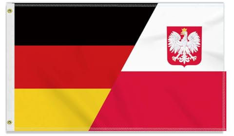 Grande 90 × 150 cm bandiera della Germania Polonia, grande striscione dell'amicizia tedesca 150D, resistente bandiera della Germania, stampa laterale, decorazione con occhielli in ottone, grande
