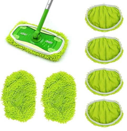 4 panni per lavapavimenti Swiffer – panni per tergicristalli Swiffer Riutilizzabili e lavabili in microfibra per Swiffer, adatti per pulire pavimenti umidi tutti i tipi di pavimento