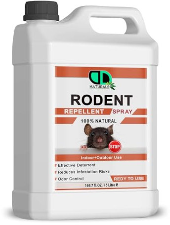 100% Natural Rodent Repellent – Oduor Control, Deterrent, Humane Solution, Prevents Property Damage, Easy to Apply, Reduces Infestation Risks (5 Litter)