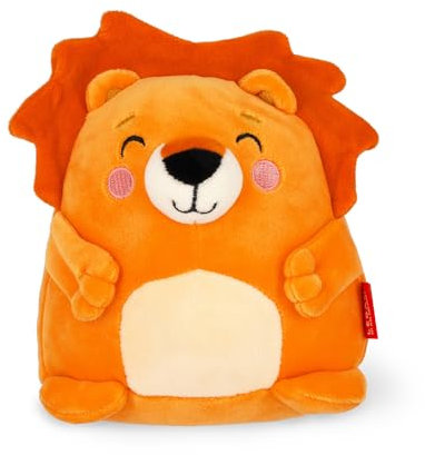 Legami - Super Soft Plush Plüsch, Lion Thema, Mini Größe, mit personalisierbarer ID Karte, Steht alleine, 14x15x12 cm, Orange