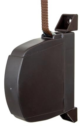 TELKES - Recogedor de Persiana Exterior Abatible - Enrollador de sobreponer con cinta para fijación en Pared o Marco Ventana - Sistema Universal (Chocolate, Cinta 20mm)