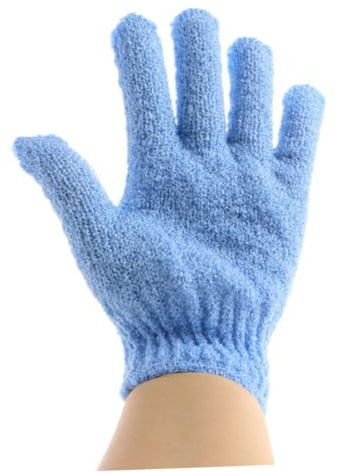 4 Paar Dusch Peeling Handschuhe aus Polyester, Beidseitig Nutzbar | Stretchmaterial, Leicht und Auszuziehen, Einfach zu Reinigen, für Körperpeeling und Badepflege
