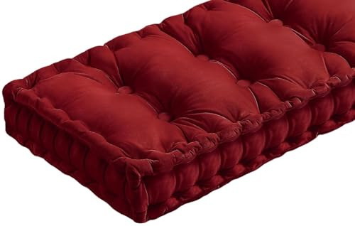seokor Bankauflage Samt 40x40 100x35 120x40 150x50 160x60 Outdoor & Indoor 8-10cm Dicke Sitzkissen Sitzpolster für Fensterbank Sitzauflage Terrasse Gartenbankauflagen(I,80x45x8cm)