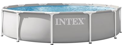 INTEX 26710EP 12Ft X 30In Prism Frame Premium Above Ground Swimming Pool, SuperTough Puncture Resistant, Rust Resistant, Easy Assemble, 1718 Gallon Capacity, Pool Only (Pump Not Included)