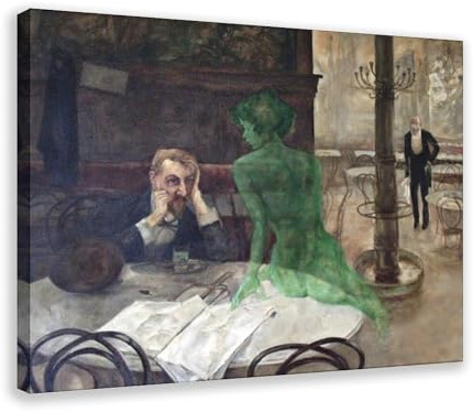 Viktor Oliva – Der Absinth-Trinker, Wanddekoration, Poster, Familie, Bar, Restaurant, Garage, Café, Kunstschild, Geschenkrahmen, 60 x 90 cm