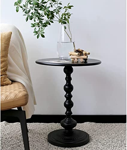 LISHEUK Retro Sofa Side Table, Small Wrought Iron Coffee Table White, Round End Tables Living Room,Snack Table Balcony, Nightstand For Bedroom, Nordic Corner Table(Size:42X52.8CM