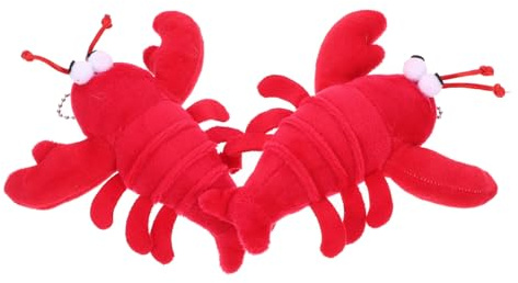 FUNOMOCYA Niedliches Krabben Plüschtier Rote Kuschelfedern Weiches Baumwollfüllmaterial Cartoon Hängende Dekoration für Zuhause Tasche und Geschenkidee