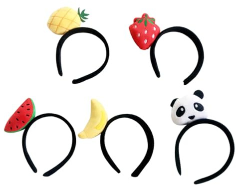Veemoon 5stücke Haarreif Mit Früchten Und Pandas Haaraccessoire Für Partys Kopfschmuck Aus Hochwertigem Material Federleichter Party-kopfschmuck
