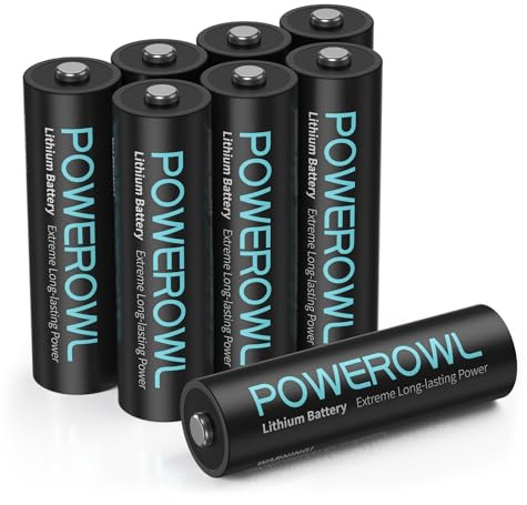 POWEROWL AA Batterie 1.5V 8 Stück Lithium Batterien AA Nicht wiederaufladbare