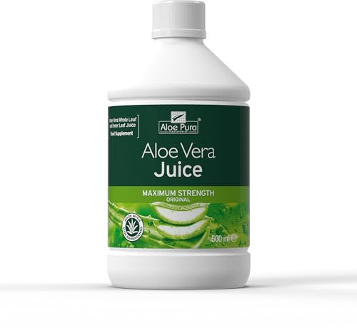 Aloe Pura Aloe Vera Maximum Strength Juice, Natural, Vegan, Cruelty Free, Food Supplement, 500ml