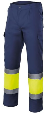 Velilla 156 - Signalhose (Größe XL) Farbe marineblau und gelb fluoreszierend