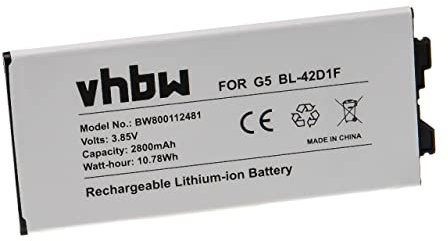 vhbw batteria compatibile con LG H848 Dual SIM, H850, H830, H840, H820, H868, LS992, H860, H860N smartphone cellulare (2800mAh, 3,85V, Li-Ion)