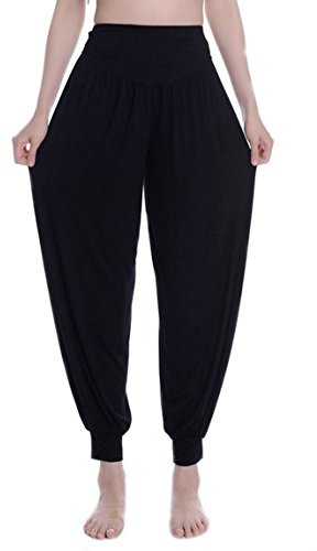 MESHIKAIER Super Doux Sarouel Pantalon Femme en Modal pour Yoga, Harem, Sport, Jogging, Danse - Élastique et Extensible