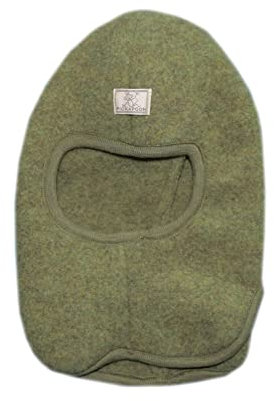 PICKAPOOH Baby/Kinder Sturmhaube aus reinem Bio-Wollfleece, Moos, Gr. 52
