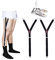 TAOPE Hemdhalter Herren, Hemd Halter Hemd bleibt Y - Stil mit rutschfesten Clips, Nylon Textil elastischer Stoff, Schwarz