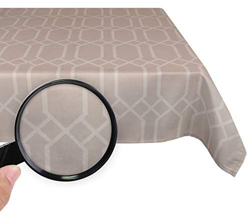 Valia Home Tischdecke mit Teflonbeschichtung für Innen- & Außenbereich anwendbar Wasser & Schmutzabweisend Dank verlässlichem Lotuseffekt - 130 x 160 cm beige