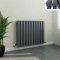 WarmeHaus 600 x 760 mm Grigio Antracite Radiatore di Design Orizzontale Doppio Pannello Piatto Rettangolare Moderno Riscaldamento Centralizzato Perfetto per Bagno, Cucina, Soggiorno