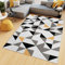TAPISO Maya Teppich Kurzflor Wohnzimmer Schlafzimmer Weiß Grau Gelb Schwarz Modern Geometrisch Dreiecke Esszimmer Büro ÖKOTEX 130 x 190 cm
