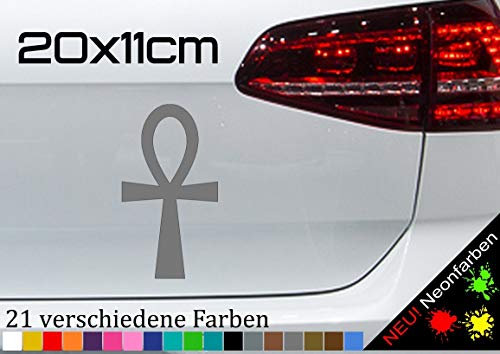 Lebensschleife Anch Kreuz Aufkleber Sticker Ankh ägyptisches Kreu JDM 20x11cm in 21 Farben