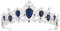 Crowns for Women, Vofler Silver Tiara w/ Sapphire - Baroque Dark Blue Crystal Rhinestone Head Piece Accessories for Princess Girls Queen Bridal Bride Birthday Wedding Prom Quinceanera Costume Party