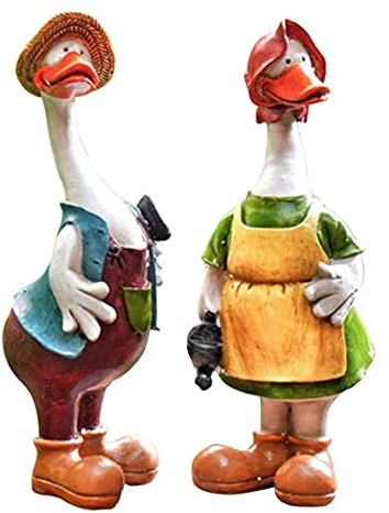 Uziqueif Decorazione Figura Anatra Uccello Giardino Figura Animale Figura Animale Figure di Natale Decorazione del laghetto da Giardino, Figure da Giardino e Statue da Giardino,Duck a