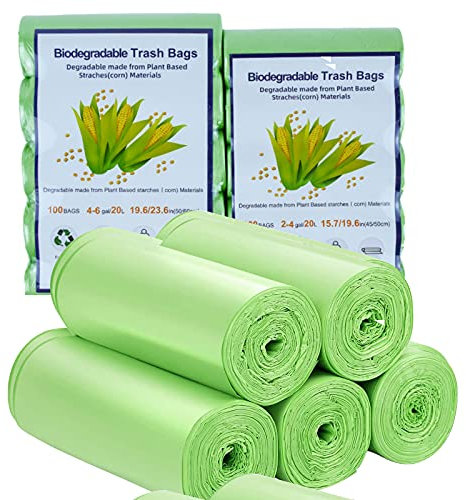 Bin bags, Thicken Biodegradable Small Bin Bags,trash liners bags 100PCS Pedal Bin Liners 15-20L(6gal), Small Pedal Trash Bags for Office, Bathroom Kitchen,50x60cm (15L(4gal)
