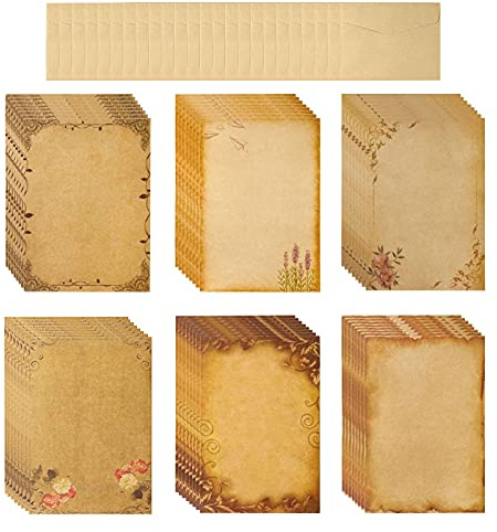 Vintage Briefpapier 48 Blatt, Umschlägen, Weihnachten Valentinstag | 48 Blatt Vintage Briefpapier, Papier Briefpapier mit Umschlägen, Retro Briefpapier, Altes Papier, Briefumschläge Vintage